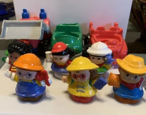 Lot of 9 Mattel Fisher Price Little People Figures Vehicles Farm Winter Car - Picture 1 of 13