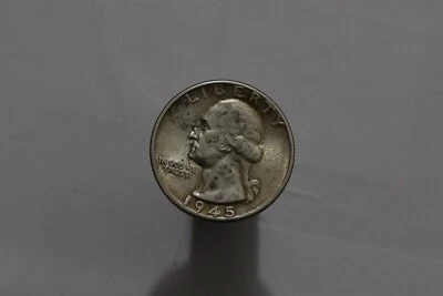 🧭 🇺🇸 USA QUARTER DOLLAR 1945 SILVER HIGH GRADE B59 #9682 - Image 1 of 2
