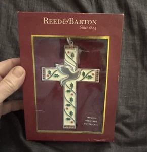 UNUSED Reed & Barton 5214 Merry and Bright Cross Christmas Ornament BOX HAS WEAR - Picture 1 of 7