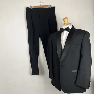 Moss Bros Tuxedo Dinner Suit 2 Piece Men's Black 42S Jacket 38W 32L Trousers - Picture 1 of 22