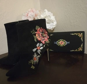 Stivaletti e borsetta - pochette, taglia 7 1/2 - Foto 1 di 20