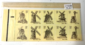 US Scott # 1742a (1738-1742), Mulini a vento, blocco di 10 francobolli 1980 15¢, MNH - Foto 1 di 4