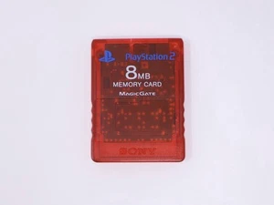 Official Sony Playstation 2 PS2 Memory Card 8MB SCPH-10020 OEM Clear Red - Picture 1 of 2
