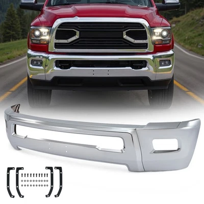 Chrome Front Bumper Face Bar For 2010-2018 RAM 2500 3500 w Fog Light Holes Split Foto 1 de 4