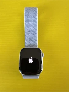 Apple Watch Series 10 42mm (4G) Silver Aluminium Case/Blue Fabric Loop. Warranty - Picture 1 of 5