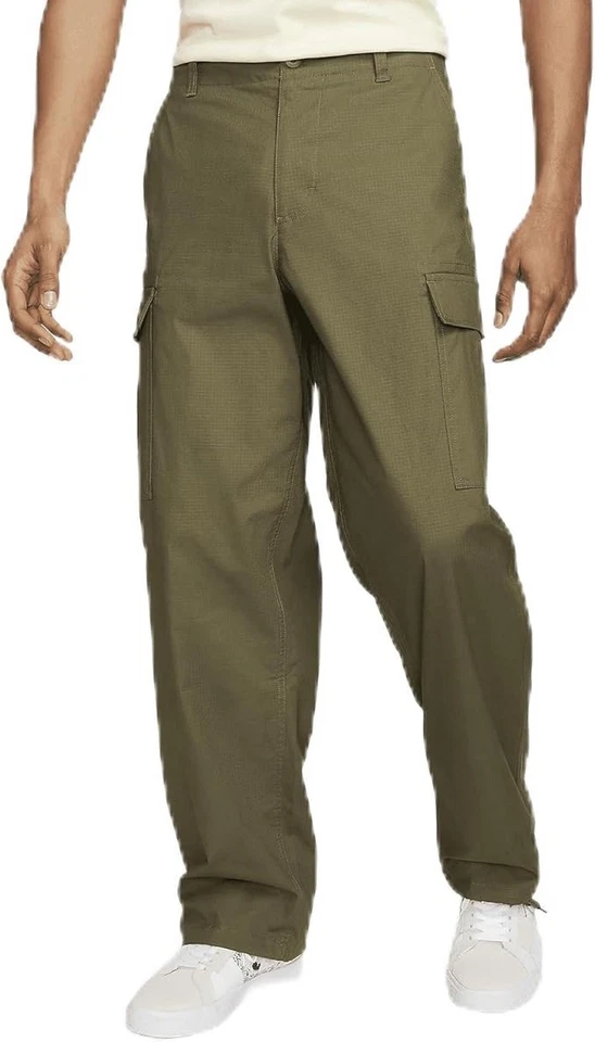 NIKE SB KEARNY SKATE CARGO PANTS Loose Baggy Olive Green FQ0495-222 Men's 36
