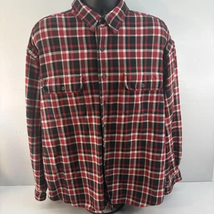 Camisa Alaska 1959 Wilderness Gear para hombre 2XL roja negra franela a cuadros abotonada - Imagen 1 de 8