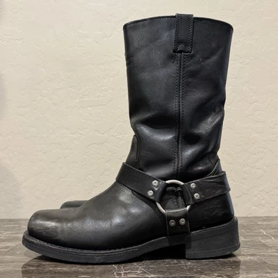 Men’s Harley Davidson Black Leather Harness Moto Boots - Image 1 of 4