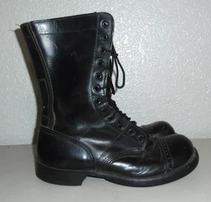 Vintage Corcoran schwarz Leder Kappe Zehe Kampfstiefel USA Damen 6,5 E - Bild 1 von 7