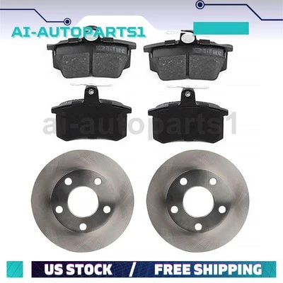 For 1995 1996 1997 Audi A6 Rear Brake Rotors + Brake Pads Kit Set Foto 1 de 4