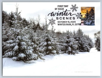 #5534 Winter Scenes Snowy Morning FDC Maxi Card w/Pictorial Cancel - Image 1 of 2