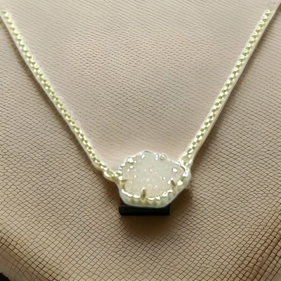 Kendra Scott Necklace Mara Drusy Stone Pendant 14K Gold Plated 17" - Image 1 of 4