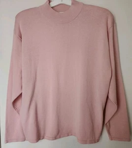 Casual Corner Womens Sweater Size XL Pink Knit Long Sleeve Mock Neck - Picture 1 of 3