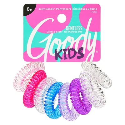 Bobinas para el cabello Goody Kids - 8 unidades, surtidas - bandas de gelatina sin abolladuras cola de caballo para Foto 1 de 4
