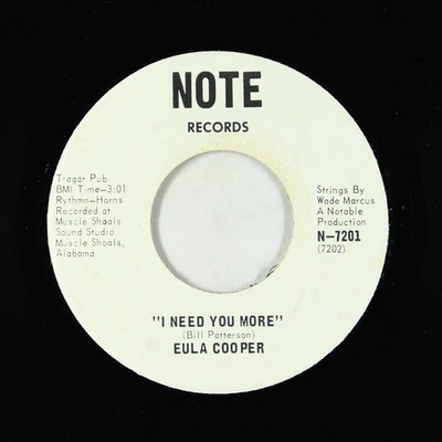 Deep Soul 45 - Eula Cooper - I Need You More - Note VG+ - Image 1 of 2
