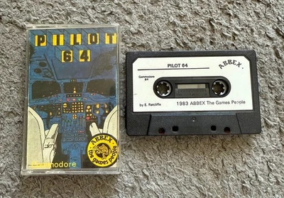 PILOT 64 - Commodore 64 / 128 - Abbex Games - C64  VGC - Tested  - Image 1 of 4