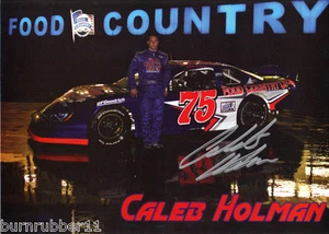 2011 CALEB HOLMAN "SIGNED" FOOD COUNTRY #75 USAR PRO CUP SERIES POSTCARD - Picture 1 of 1