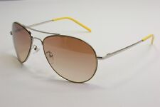 Cool Metal frame yellow aviator brown lens sunglasses