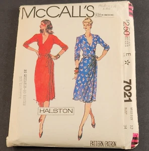 McCall's 7021 Vintage Sewing Pattern Misses Dress Size 12 Bust 34 1980 - Bild 1 von 3