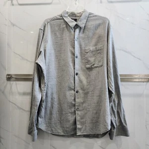 Theory Men`s XL Gray Long Sleeve Comfort Check Irving Bd Button Down Shirt - Picture 1 of 5