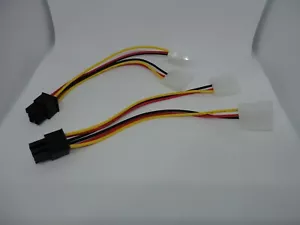 2x 6-Pin PCI-E PCI Express Video Card to 4-Pin Molex Power Supply Cable Adapter - Picture 1 of 11