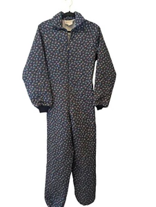 Pigiama donna G Caserotti anni 70 floreale pezzo unico trapuntato full zip taglia M vintage - Foto 1 di 7
