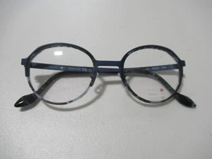 Materika LOOK 70561 Tortoise and Blue Round Titanium Eyeglasses - Picture 1 of 6