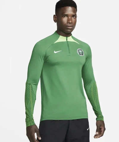 Nike Nigeria Shirt Strike Dri-FIT Knit Soccer Drill Top Green DH6458-302 Size M Cover