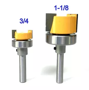 2 Stck. 1/4""Sh Top Lager Dado 3/4"" & 1-1/8"" Durchmesser Unterputzmuster Bits Set S - Bild 1 von 12