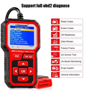 2 in1 KONNWEI KW681 ODB2 Diagnostic Scanner 6V 12V Car Motrocycle Battery Tester - Picture 1 of 14