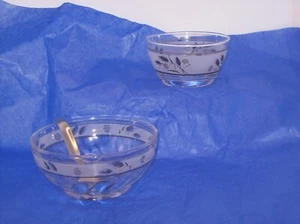 MCM LIBBEY SILVER WHEAT REPLACEMENT GLASS DIP BOWL & SILVER WHEAT NUT BOWL - Picture 1 of 5