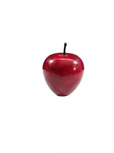 Solid Marbled Red Apple Paperweight Shiny Heavy - Picture 1 of 8