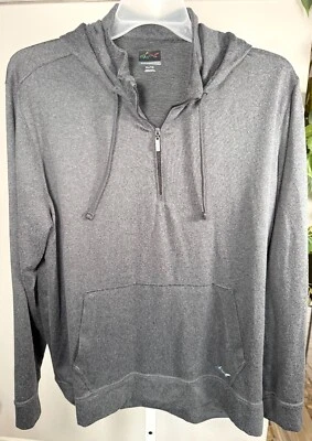 Greg Norman Men's Gray Technical Performance 1/4 Zip Pullover Hoodie Size XL - Image 1 of 4
