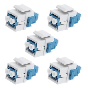 5X LC-LC Multimode Duplex 10Gb Keystone Fiber Optic Coupler for Wall Plates - Picture 1 of 7