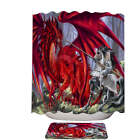 Fantasy Art Blood Lust Knight vs Red Dragon Shower Curtains