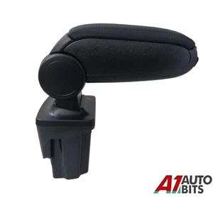 Para Seat Leon MK2 1P 05-12 Reposabrazos Coche Negro Cuero PU + Conjunto - Imagen 1 de 5
