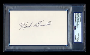 HANK BIASATTI SIGNED MINT INDEX CARD PSA/DNA 1ST INTERNATIONAL NBA PLAYER - Picture 1 of 2