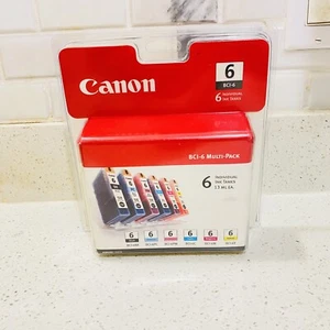 Genuine Canon BCI-6 Multi Pack Color Ink Cartridges 6 Pack Brand New Sealed - Picture 1 of 10