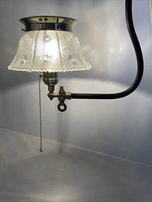 RESTORED Antique Victorian Converted Gas Lamp Pendant Gasolier Arts Crafts, Deco - Image 1 of 4