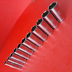 NEW CRAFTSMAN Easy Read 11 Piece 3/8" Drive DEEP 6 Point SAE Socket Set 3/8-1" - Bild 1 von 7