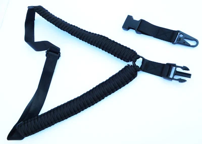 ACID TACTICAL Tactical 550 Paracord Rifle Gun Sling Single Point Black / Black quick detach