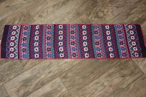 Vintage 11x40 Ladies Acetate Scarf Japan. Purple Pink Blue! Happy Flowers! VGVC - Picture 1 of 5