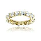 18K Gold over Silver Cubic Zirconia 4mm Round-cut Eternity Band Ring