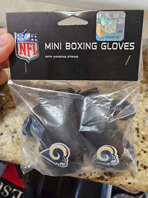 GUANTES DE BOXEO DE FÚTBOL AMERICANO DE LA NFL LOS ANGELES RAMS AUTO OFICINA HOGAR Foto 1 de 3