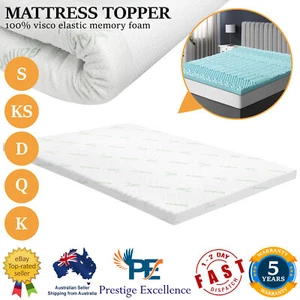 Memory Foam Mattress Topper Cool Gel Bamboo Cover 8cm Queen Double King Single - Picture 1 of 53