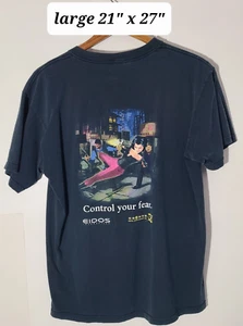 Vintage 90s Fear Effect Eidos/Kronos Promo Men's Black Faded Large T-Shirt - Picture 1 of 6