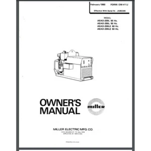 Miller AEAD-200 200E 200L 200LE Welder Owner & Parts Manual 1980 COMB BOUND - Picture 1 of 1
