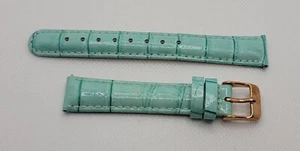 Invicta 16mm Replacement Watch Band Blue Embossed Leather Rose Gold Tone Buckle - Picture 1 of 4