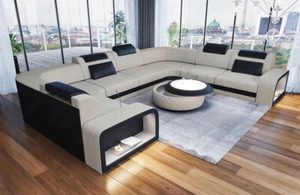 Polster Sofa Wohnlandschaft Stoffsofa Polstercouch Designersofa foggia U Form - Bild 1 von 11