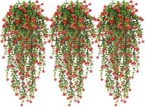 Artificial Hanging Plants Fake Hanging Vine Flowers Fake Plants Faux Hanging Pla - Picture 1 of 7